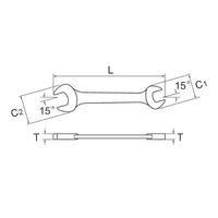 旭金属工業 極薄スパナ 14X15mm ヘッダー付 SNT1415 1丁（直送品）
