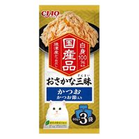いなば CIAO チャオ おさかな三昧かつお かつお節入り国産（60g×3袋）1セット（1袋×3）キャットフード パウチ