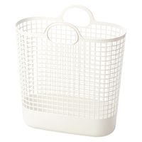 Like-it（ライクイット） タウンバスケット ビッグ スリムバスケット 洗濯かご 持ち手付き ホワイト 1個