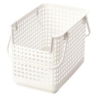 Like-it（ライクイット） スタッキングベース バスケット ワイド 洗濯かご 持ち手付き ホワイト スタッキング可能 1個