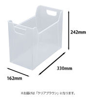 ナカバヤシ ファイルボックス クリアブラウン A4 FB-EW04-CS 1個 背幅162mm