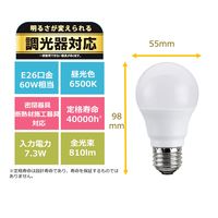 LED電球 東芝 E26 60W 昼光色 Ra85 6500K 調光器対応 LDA7D-G/DSK60V1 1個