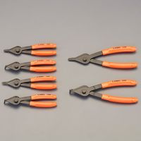 エスコ 6本組 軸穴兼用スナップリングプライヤー EA590HA-36 1セット（直送品）