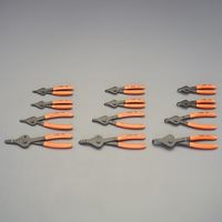 エスコ 12本組 軸穴兼用スナップリングプライヤー EA590HA-37 1セット（直送品）