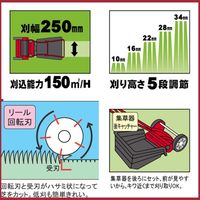 エスコ 250mm 芝刈機(手押し式) EA898BE-5B 1台（直送品）