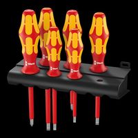 エスコ 6本組 [+ ー] 絶縁ドライバー(ホルダー付) EA560WG-605 1セット（直送品）