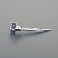 エスコ 17x19mm/195mm 両口ラチェットレンチ(曲りシノ付/ショート EA602AT-111 1セット(2本)（直送品）