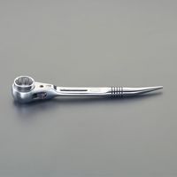 エスコ 19x24mm/240mm 両口ラチェットレンチ(シノ付/薄型) EA602AT-116 1セット(2本)（直送品）