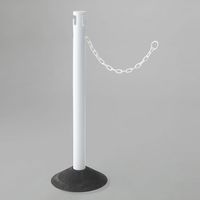 エスコ 300x870mm チェーンスタンド(チェーン内蔵/白/2本) EA983FT-382 1組（直送品）