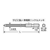 エスコ #1x100mm 細軸ドライバービット(ショート防止カバー付) EA813A-124 1セット(9本)（直送品）