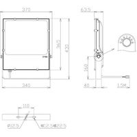 日機 屋外設置用LED投光器 150W AC100ー240V NLFL150A-AC-W06 1台 252-9998（直送品）