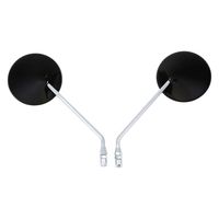 ALBA バックミラー/丸型ブラック(メッキステー) 8mm 正ネジ /左右セット 101-019 1箱（直送品）