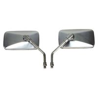 ALBA バックミラー/角型メッキ 中型車両用/左右セット 逆ネジ10mm 101-022 1箱（直送品）