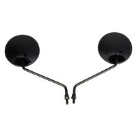 ALBA バックミラー/丸型ブラック(メッキステー) 8mm 正ネジ /左右セット 101-024 1箱（直送品）