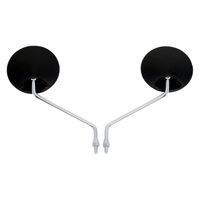 ALBA バックミラー/丸型ブラック 8mm 正ネジ /左右セット(郵政カブ等) 101-023 1箱（直送品）