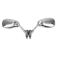 ALBA オーバルクロムメッキミラー/左右セット 逆ネジ10mm (大型車向け) 101-038 1箱（直送品）