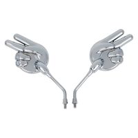 ALBA じゃんけんミラー(ちょき)/メッキシルバー 正ネジ8mm 101-051 1箱（直送品）