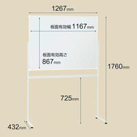 【アウトレット】プラス WBシリーズ L字脚スチールホワイトボード（片面） 幅1267mm 1台（2梱包）