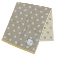 林 やわらかフェイスタオル クリーミードット グレー FO411129 1枚