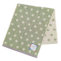 林 やわらかフェイスタオル クリーミードット グリーン FO411104 1枚