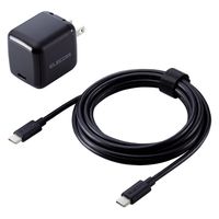 ノートPC用ACアダプター パソコン充電器 PD 45W USB-C×1 ケーブル同梱 ACDC-PD8445BK エレコム 1個（直送品）