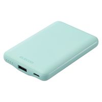 モバイルバッテリー 軽量 薄型 USB-C/A 合計最大 15W 5000mAh DE-C45-5000GN エレコム 1個