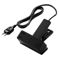 電源タップ 延長コード USB付き 1.5m クリップ式 雷ガード ブラック ECT-3015BK エレコム 1個