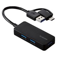 USBハブ A×3ポート タイプC変換アダプタ付 USB3.1(Gen1) 黒 U3H-CAK3005BBK エレコム 1個