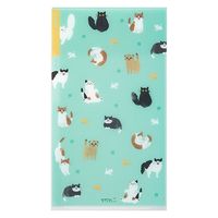 デザインフィル 3ポケットクリアホルダー A5スリム フラップ付き ネコ柄 35459006 1セット(1個×5)