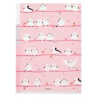 デザインフィル 3ポケットクリアホルダー A5 シマエナガ柄 35472006 1セット(1個×5)