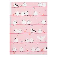 デザインフィル 3ポケットクリアホルダー A4 シマエナガ柄 35482006 1セット(1個×5)