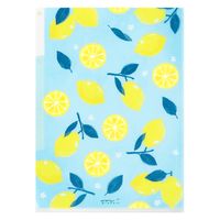 デザインフィル 3ポケットクリアホルダー A5 レモン柄 35567006 1セット(1冊×5)