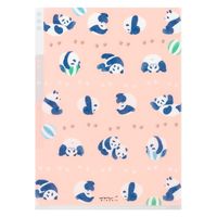 デザインフィル 3ポケットクリアホルダー A5 パンダ柄 35569006 1セット(1冊×5)