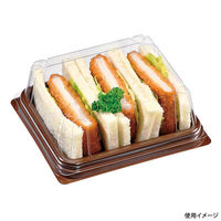 福助工業 サンドイッチ容器 Fパレ W-80 ブラウン 00506849 1ケース(1200個(50個×24))（直送品）