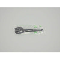 ホウケン産業 使い捨てスプーン バイオプラスプーン100C ブラック 個包装 00730575 1ケース(10000個(100個×100)（直送品）