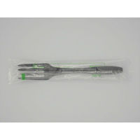 ホウケン産業 使い捨てフォーク バイオプラフォーク160 ブラック 個包装 00736543 1ケース(3000個(30個×100)（直送品）