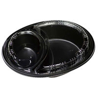 デンカポリマー カレー容器 Dジャーニー 24-20本体黒 00764236 1ケース(400個(50個×8)（直送品）