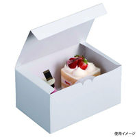 ヤマニパッケージ ケーキ箱 白のワンタッチサービス箱＃5 20-6 1ケース(500個(50個×10)（直送品）