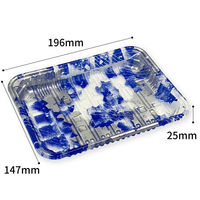 リスパック 透明トレー バイオPET AC-20-15T みぞれ青 FSFV854 1袋(100個)（直送品）