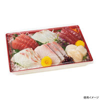 リスパック 刺身容器 豪華折 23-15B 桐木目朱 FLAU602 1ケース(500個(50個×10)（直送品）