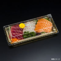 リスパック 刺身容器 バイオPET 美枠 25-12B 箔おし金 FAPV551 1ケース(800個(50個×16)（直送品）