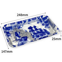 リスパック 透明トレー バイオPET AC-25-15T みぞれ青 FSFV857 1袋(100個)（直送品）