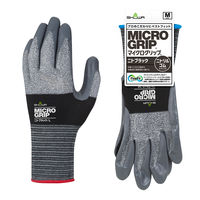 【ニトリル背抜き手袋】 ショーワグローブ No.374 マイクログリップ ニトブラック Mサイズ No.374-M 1双