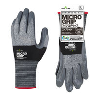 【ニトリル背抜き手袋】 ショーワグローブ No.374 マイクログリップ ニトブラック Lサイズ No.374-L 1双