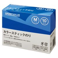 ジョインテックス スマートバリュー カラースティックのりM 25g 10本 B844J-M10 1箱（直送品）