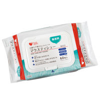【口腔ケアウェットシート】 プラスハート マウスティシュー 無香料 ふた付 1ケース（60枚入×24パック） オオサキメディカル