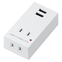 延長コード USB付 電源タップ AC×2個口 USB-A×2ポート  雷ガード付  ホワイト H1FSK4002UWH YAZAWA 1個