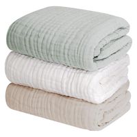 【kerata/ケラッタ】 イブル ガーゼバスタオル グリーン1枚＆ホワイト1枚＆ベージュ1枚 1セット（1袋（3枚）×2）