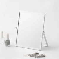 永井興産 アルミフレーム卓上ミラー スクエア（S）シルバー 幅170×奥行10×高さ200mm NK-246 1個