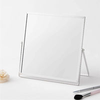 永井興産 アルミフレーム卓上ミラー スクエア（L）シルバー 幅270×奥行10×高さ265mm NK-248 1台